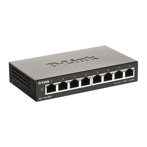 D-Link | Smart Gigabit Ethernet Switch | DGS-1100-08V2 | Managed | Desktop | 1 Gbps (RJ-45) ports quantity | SFP ports quantity - 2